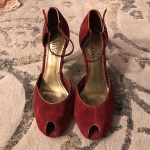 Scarlet Franco Sarto Size 8 Open Toe Heels